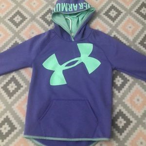 Purple and turquoise under armour sweatshirt